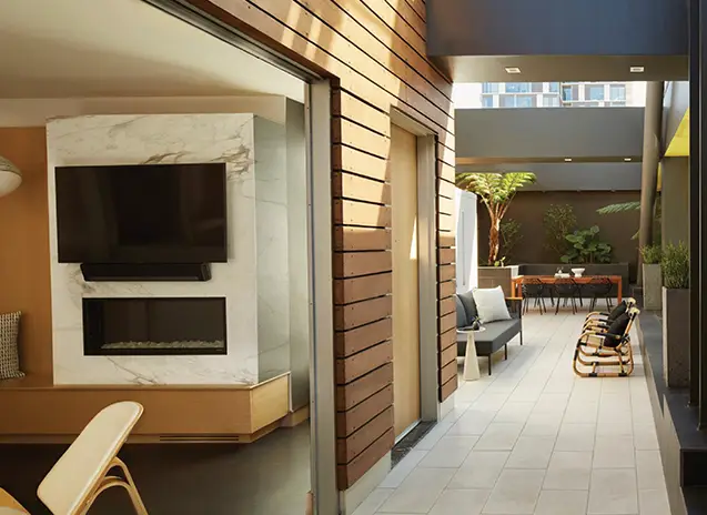 An elegant penthouse with modern decor and outdoor living areas